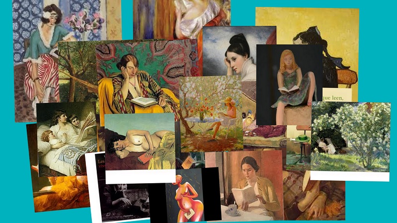 Collage de femmes qui lisent